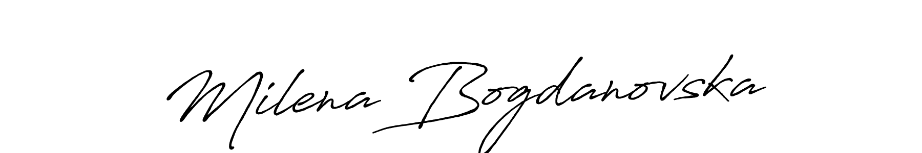 if you are searching for the best signature style for your name Milena Bogdanovska. so please give up your signature search. here we have designed multiple signature styles  using Antro_Vectra_Bolder. Milena Bogdanovska signature style 7 images and pictures png