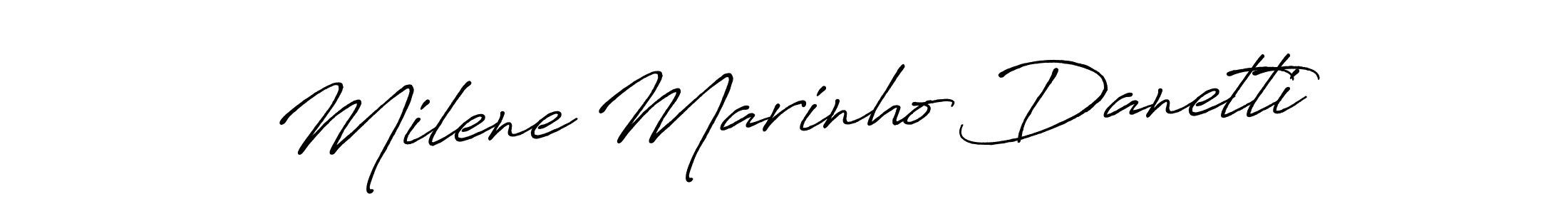 This is the best signature style for the Milene Marinho Danetti name. Also you like these signature font (Antro_Vectra_Bolder). Mix name signature. Milene Marinho Danetti signature style 7 images and pictures png