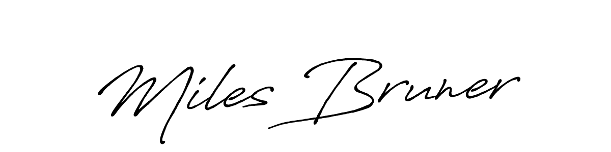 How to make Miles Bruner name signature. Use Antro_Vectra_Bolder style for creating short signs online. This is the latest handwritten sign. Miles Bruner signature style 7 images and pictures png