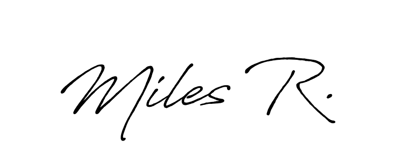 Design your own signature with our free online signature maker. With this signature software, you can create a handwritten (Antro_Vectra_Bolder) signature for name Miles R.. Miles R. signature style 7 images and pictures png