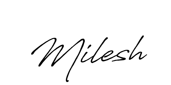 Design your own signature with our free online signature maker. With this signature software, you can create a handwritten (Antro_Vectra_Bolder) signature for name Milesh. Milesh signature style 7 images and pictures png