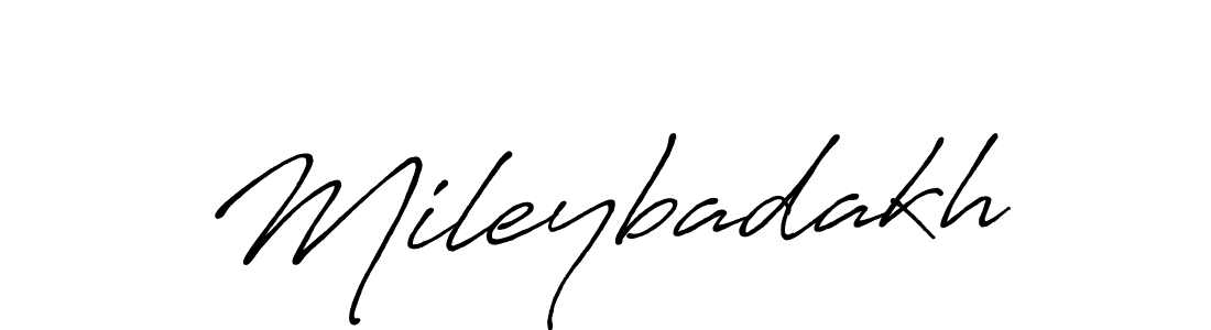 Mileybadakh stylish signature style. Best Handwritten Sign (Antro_Vectra_Bolder) for my name. Handwritten Signature Collection Ideas for my name Mileybadakh. Mileybadakh signature style 7 images and pictures png
