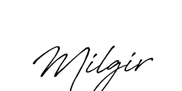 Make a beautiful signature design for name Milgir. With this signature (Antro_Vectra_Bolder) style, you can create a handwritten signature for free. Milgir signature style 7 images and pictures png