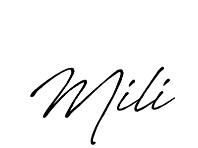 Also we have Mili name is the best signature style. Create professional handwritten signature collection using Antro_Vectra_Bolder autograph style. Mili signature style 7 images and pictures png