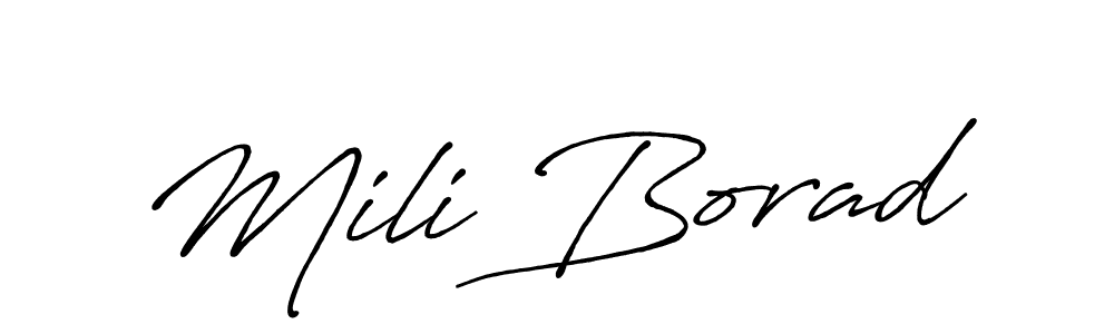 Design your own signature with our free online signature maker. With this signature software, you can create a handwritten (Antro_Vectra_Bolder) signature for name Mili Borad. Mili Borad signature style 7 images and pictures png