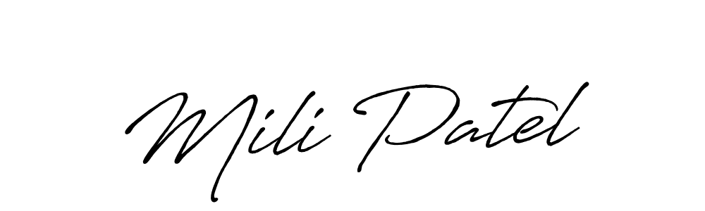 Check out images of Autograph of Mili Patel name. Actor Mili Patel Signature Style. Antro_Vectra_Bolder is a professional sign style online. Mili Patel signature style 7 images and pictures png