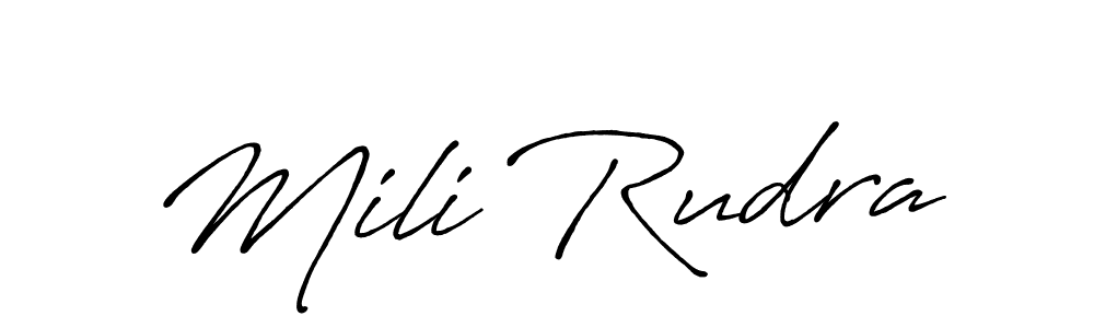 Similarly Antro_Vectra_Bolder is the best handwritten signature design. Signature creator online .You can use it as an online autograph creator for name Mili Rudra. Mili Rudra signature style 7 images and pictures png