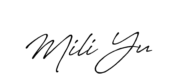 How to Draw Mili Yu signature style? Antro_Vectra_Bolder is a latest design signature styles for name Mili Yu. Mili Yu signature style 7 images and pictures png