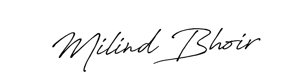 Make a beautiful signature design for name Milind Bhoir. With this signature (Antro_Vectra_Bolder) style, you can create a handwritten signature for free. Milind Bhoir signature style 7 images and pictures png