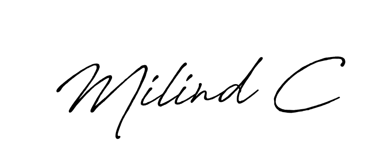 It looks lik you need a new signature style for name Milind C. Design unique handwritten (Antro_Vectra_Bolder) signature with our free signature maker in just a few clicks. Milind C signature style 7 images and pictures png