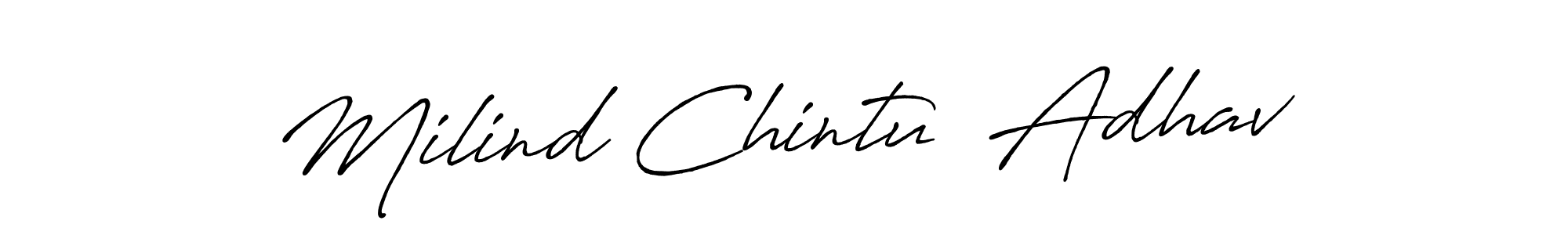 Use a signature maker to create a handwritten signature online. With this signature software, you can design (Antro_Vectra_Bolder) your own signature for name Milind Chintu  Adhav. Milind Chintu  Adhav signature style 7 images and pictures png