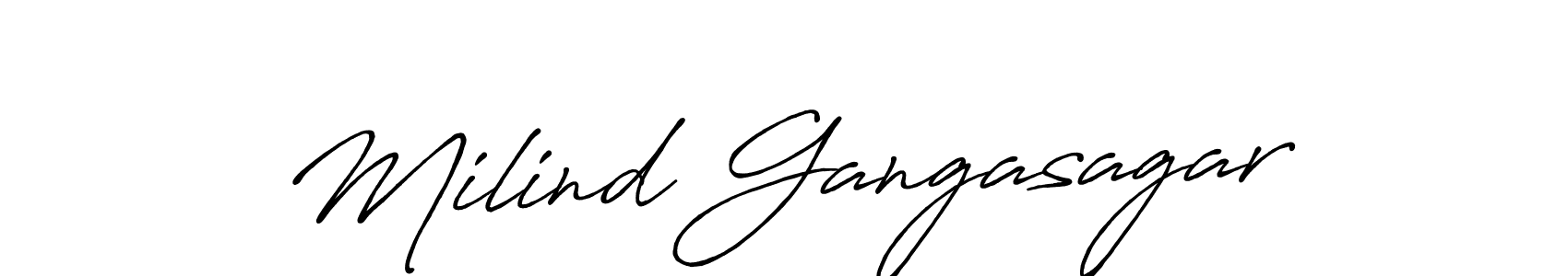 Use a signature maker to create a handwritten signature online. With this signature software, you can design (Antro_Vectra_Bolder) your own signature for name Milind Gangasagar. Milind Gangasagar signature style 7 images and pictures png