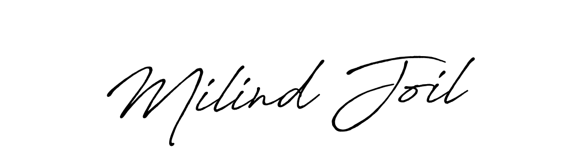 Also You can easily find your signature by using the search form. We will create Milind Joil name handwritten signature images for you free of cost using Antro_Vectra_Bolder sign style. Milind Joil signature style 7 images and pictures png