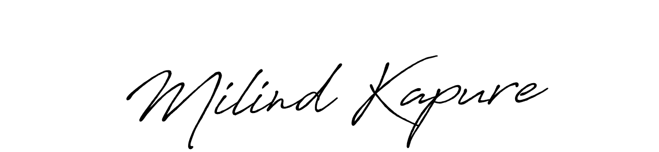 if you are searching for the best signature style for your name Milind Kapure. so please give up your signature search. here we have designed multiple signature styles  using Antro_Vectra_Bolder. Milind Kapure signature style 7 images and pictures png