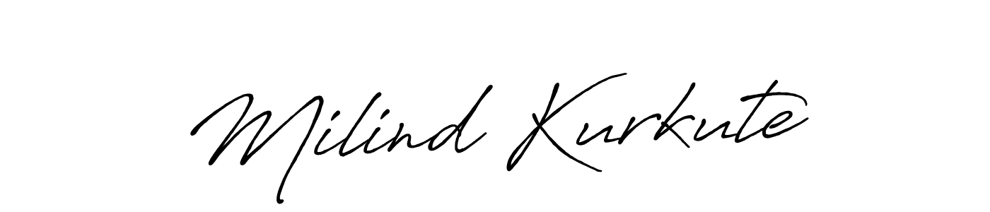 Milind Kurkute stylish signature style. Best Handwritten Sign (Antro_Vectra_Bolder) for my name. Handwritten Signature Collection Ideas for my name Milind Kurkute. Milind Kurkute signature style 7 images and pictures png
