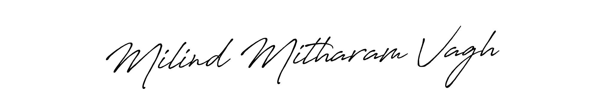 Use a signature maker to create a handwritten signature online. With this signature software, you can design (Antro_Vectra_Bolder) your own signature for name Milind Mitharam Vagh. Milind Mitharam Vagh signature style 7 images and pictures png