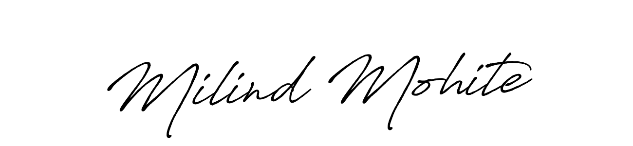 This is the best signature style for the Milind Mohite name. Also you like these signature font (Antro_Vectra_Bolder). Mix name signature. Milind Mohite signature style 7 images and pictures png