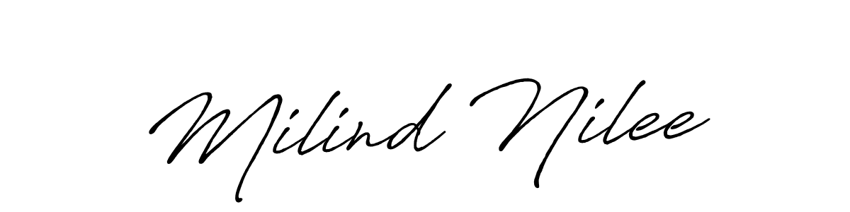 Use a signature maker to create a handwritten signature online. With this signature software, you can design (Antro_Vectra_Bolder) your own signature for name Milind Nilee. Milind Nilee signature style 7 images and pictures png