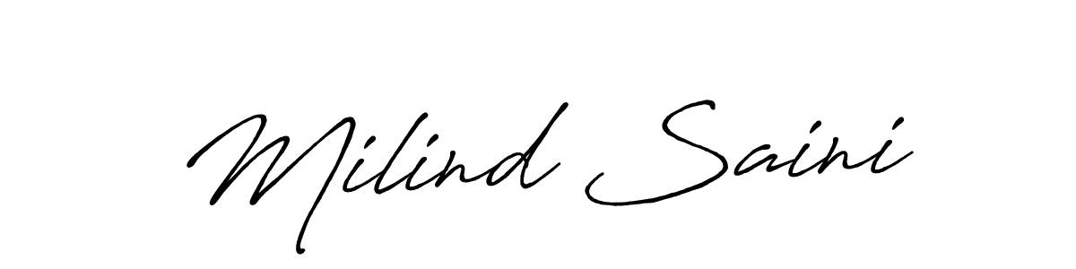 It looks lik you need a new signature style for name Milind Saini. Design unique handwritten (Antro_Vectra_Bolder) signature with our free signature maker in just a few clicks. Milind Saini signature style 7 images and pictures png