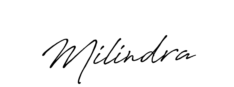 How to make Milindra signature? Antro_Vectra_Bolder is a professional autograph style. Create handwritten signature for Milindra name. Milindra signature style 7 images and pictures png