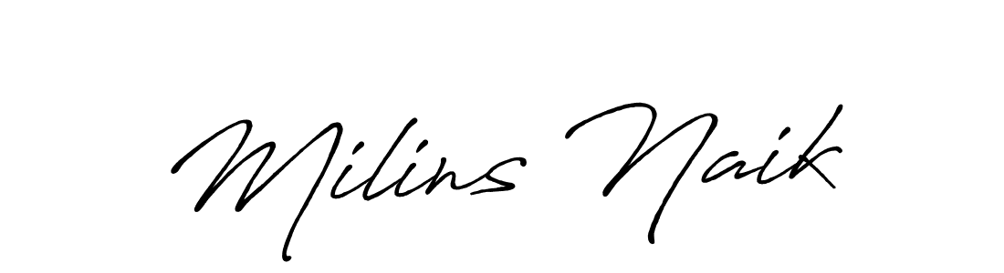 You can use this online signature creator to create a handwritten signature for the name Milins Naik. This is the best online autograph maker. Milins Naik signature style 7 images and pictures png