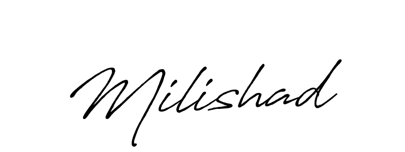 Create a beautiful signature design for name Milishad. With this signature (Antro_Vectra_Bolder) fonts, you can make a handwritten signature for free. Milishad signature style 7 images and pictures png