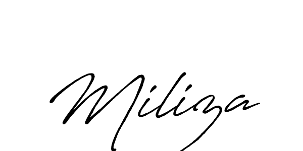 How to make Miliza signature? Antro_Vectra_Bolder is a professional autograph style. Create handwritten signature for Miliza name. Miliza signature style 7 images and pictures png