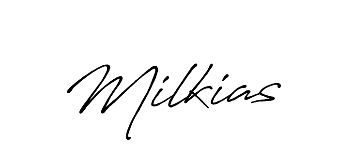 The best way (Antro_Vectra_Bolder) to make a short signature is to pick only two or three words in your name. The name Milkias include a total of six letters. For converting this name. Milkias signature style 7 images and pictures png