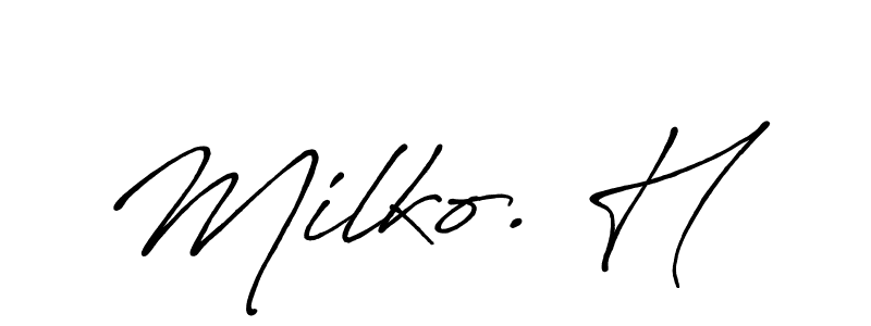 How to Draw Milko. H signature style? Antro_Vectra_Bolder is a latest design signature styles for name Milko. H. Milko. H signature style 7 images and pictures png