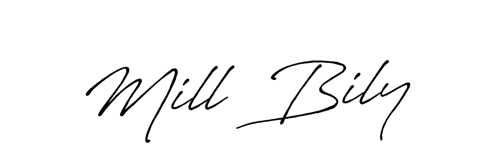 Use a signature maker to create a handwritten signature online. With this signature software, you can design (Antro_Vectra_Bolder) your own signature for name Mill  Bily. Mill  Bily signature style 7 images and pictures png