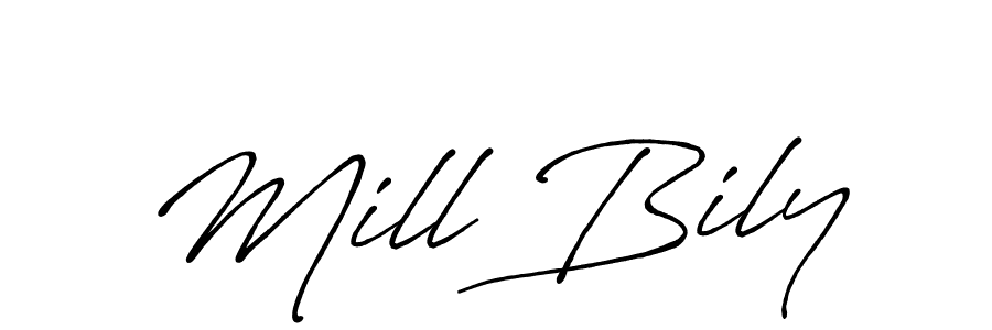 Design your own signature with our free online signature maker. With this signature software, you can create a handwritten (Antro_Vectra_Bolder) signature for name Mill Bily. Mill Bily signature style 7 images and pictures png