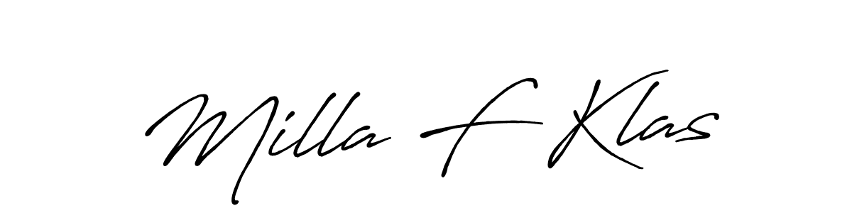 You can use this online signature creator to create a handwritten signature for the name Milla F Klas. This is the best online autograph maker. Milla F Klas signature style 7 images and pictures png