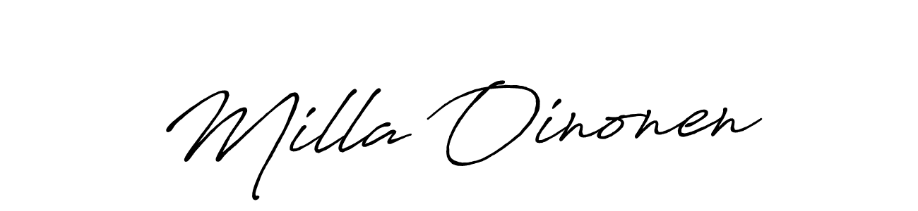 How to Draw Milla Oinonen signature style? Antro_Vectra_Bolder is a latest design signature styles for name Milla Oinonen. Milla Oinonen signature style 7 images and pictures png