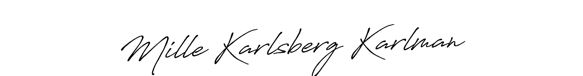 if you are searching for the best signature style for your name Mille Karlsberg Karlman. so please give up your signature search. here we have designed multiple signature styles  using Antro_Vectra_Bolder. Mille Karlsberg Karlman signature style 7 images and pictures png