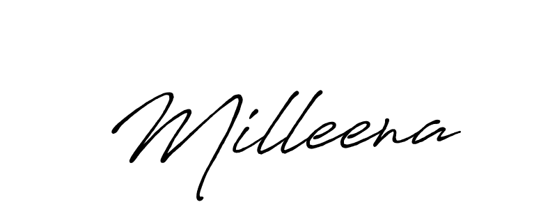 Make a beautiful signature design for name Milleena. With this signature (Antro_Vectra_Bolder) style, you can create a handwritten signature for free. Milleena signature style 7 images and pictures png