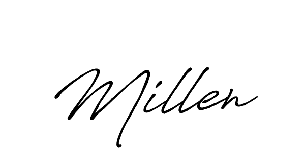 You should practise on your own different ways (Antro_Vectra_Bolder) to write your name (Millen) in signature. don't let someone else do it for you. Millen signature style 7 images and pictures png