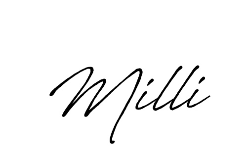 Once you've used our free online signature maker to create your best signature Antro_Vectra_Bolder style, it's time to enjoy all of the benefits that Milli name signing documents. Milli signature style 7 images and pictures png