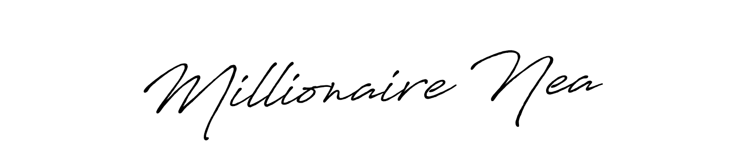 Create a beautiful signature design for name Millionaire Nea. With this signature (Antro_Vectra_Bolder) fonts, you can make a handwritten signature for free. Millionaire Nea signature style 7 images and pictures png