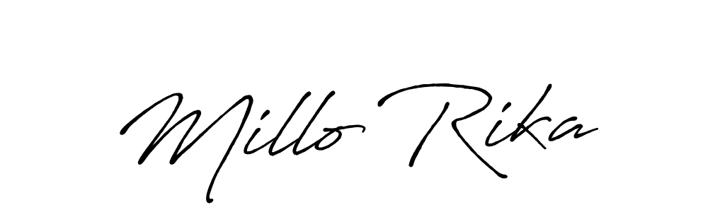 Millo Rika stylish signature style. Best Handwritten Sign (Antro_Vectra_Bolder) for my name. Handwritten Signature Collection Ideas for my name Millo Rika. Millo Rika signature style 7 images and pictures png