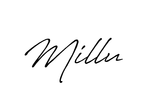 Design your own signature with our free online signature maker. With this signature software, you can create a handwritten (Antro_Vectra_Bolder) signature for name Millu. Millu signature style 7 images and pictures png