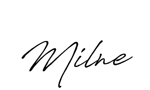 Make a beautiful signature design for name Milne. With this signature (Antro_Vectra_Bolder) style, you can create a handwritten signature for free. Milne signature style 7 images and pictures png