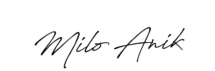 Once you've used our free online signature maker to create your best signature Antro_Vectra_Bolder style, it's time to enjoy all of the benefits that Milo Anik name signing documents. Milo Anik signature style 7 images and pictures png