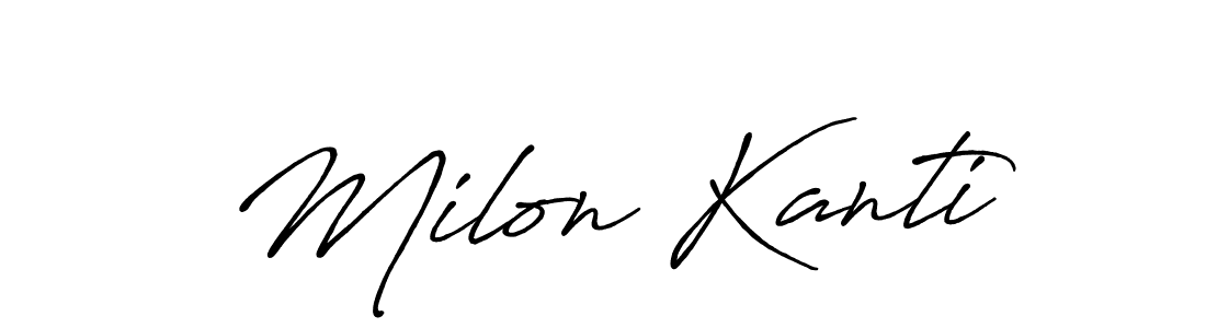 Similarly Antro_Vectra_Bolder is the best handwritten signature design. Signature creator online .You can use it as an online autograph creator for name Milon Kanti. Milon Kanti signature style 7 images and pictures png