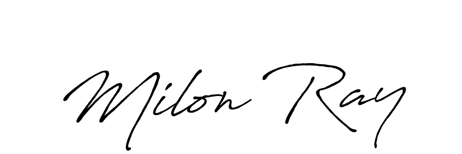 You should practise on your own different ways (Antro_Vectra_Bolder) to write your name (Milon Ray) in signature. don't let someone else do it for you. Milon Ray signature style 7 images and pictures png