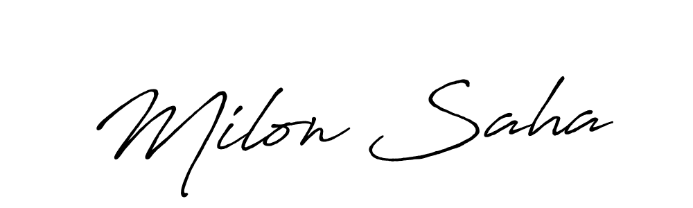 It looks lik you need a new signature style for name Milon Saha. Design unique handwritten (Antro_Vectra_Bolder) signature with our free signature maker in just a few clicks. Milon Saha signature style 7 images and pictures png