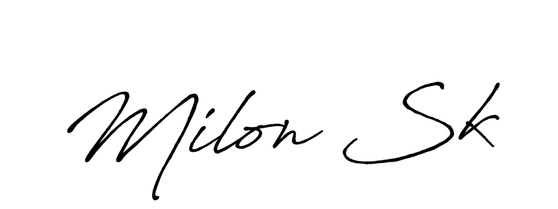Similarly Antro_Vectra_Bolder is the best handwritten signature design. Signature creator online .You can use it as an online autograph creator for name Milon Sk. Milon Sk signature style 7 images and pictures png