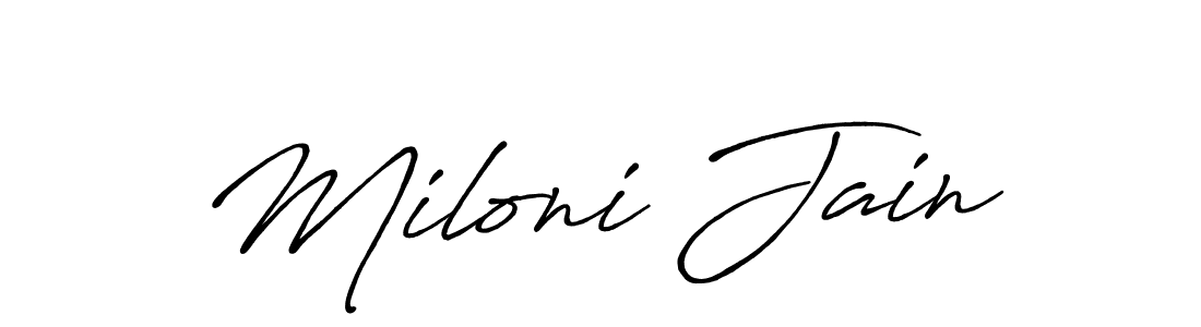 How to Draw Miloni Jain signature style? Antro_Vectra_Bolder is a latest design signature styles for name Miloni Jain. Miloni Jain signature style 7 images and pictures png