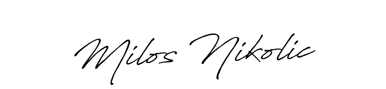 Also You can easily find your signature by using the search form. We will create Milos Nikolic name handwritten signature images for you free of cost using Antro_Vectra_Bolder sign style. Milos Nikolic signature style 7 images and pictures png