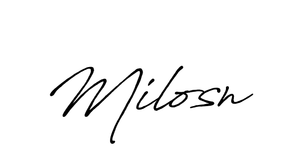 Make a beautiful signature design for name Milosn. With this signature (Antro_Vectra_Bolder) style, you can create a handwritten signature for free. Milosn signature style 7 images and pictures png