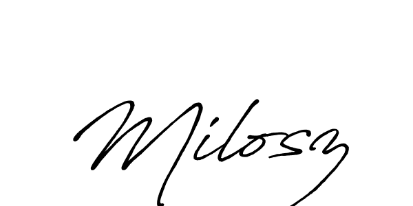 Design your own signature with our free online signature maker. With this signature software, you can create a handwritten (Antro_Vectra_Bolder) signature for name Milosz. Milosz signature style 7 images and pictures png